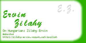 ervin zilahy business card